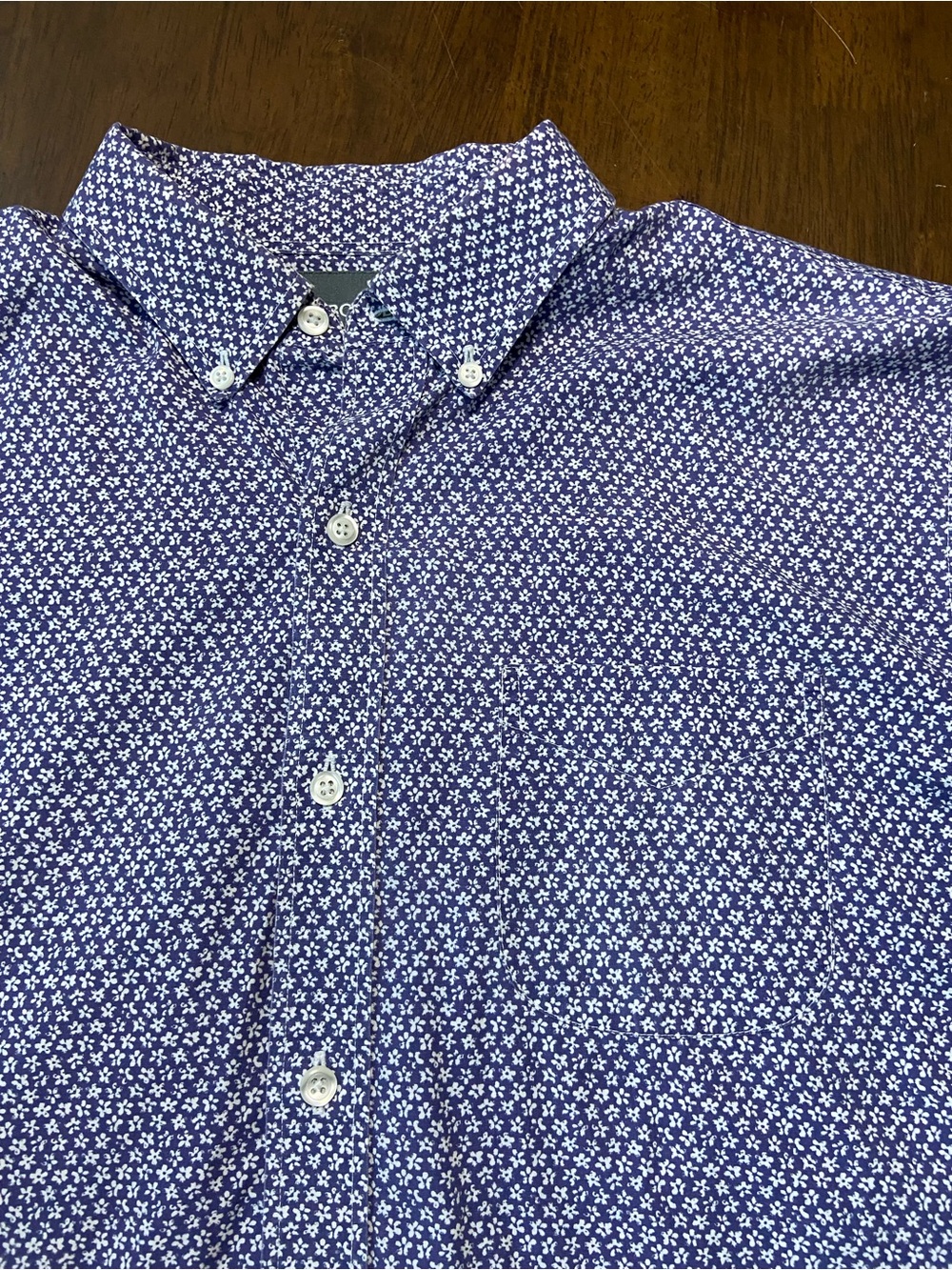 Bonobos Button Down Shirt Mens L Slim Fit Purple White Floral Ditsy Long Sleeve